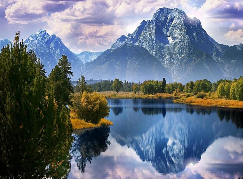 Mountain lake reflection