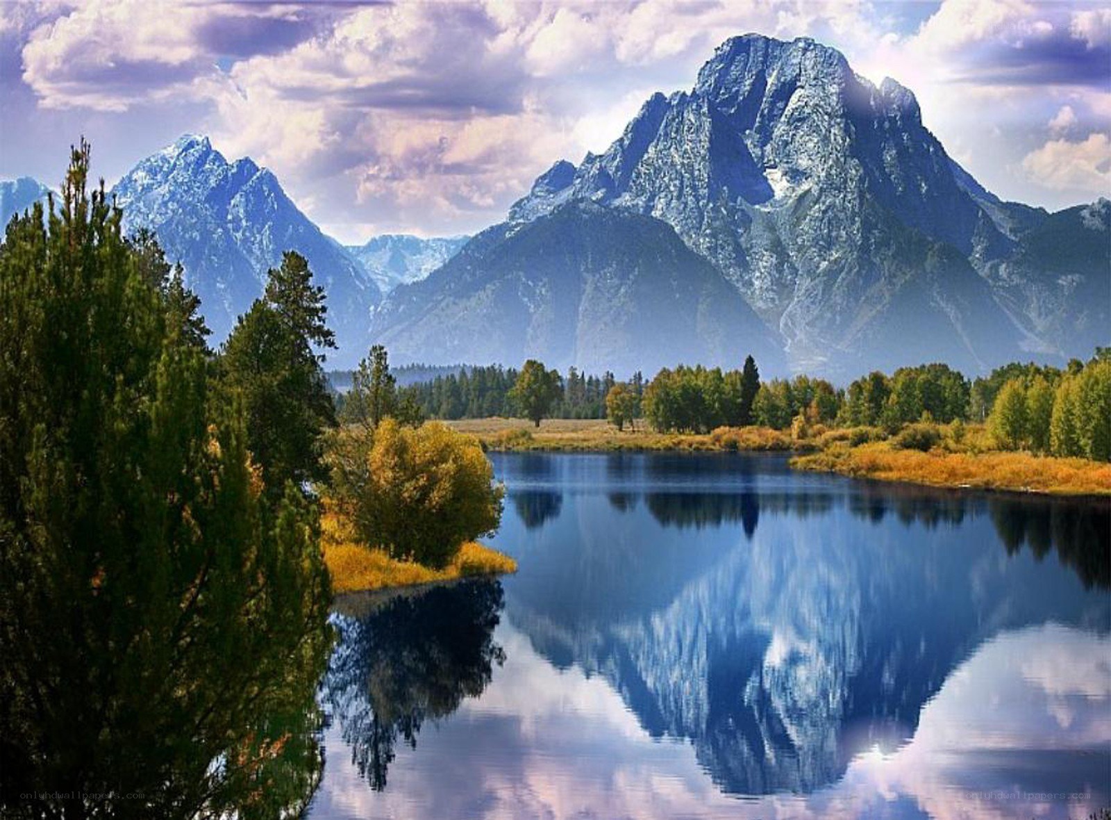 Mountain lake reflection