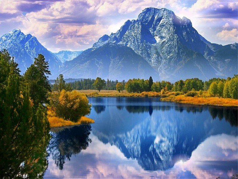 Mountain lake reflection