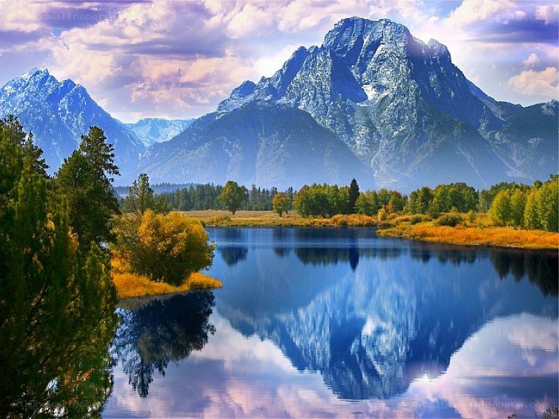Mountain lake reflection