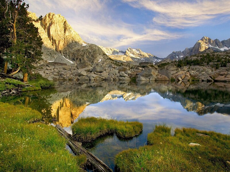 Mountain lake reflection