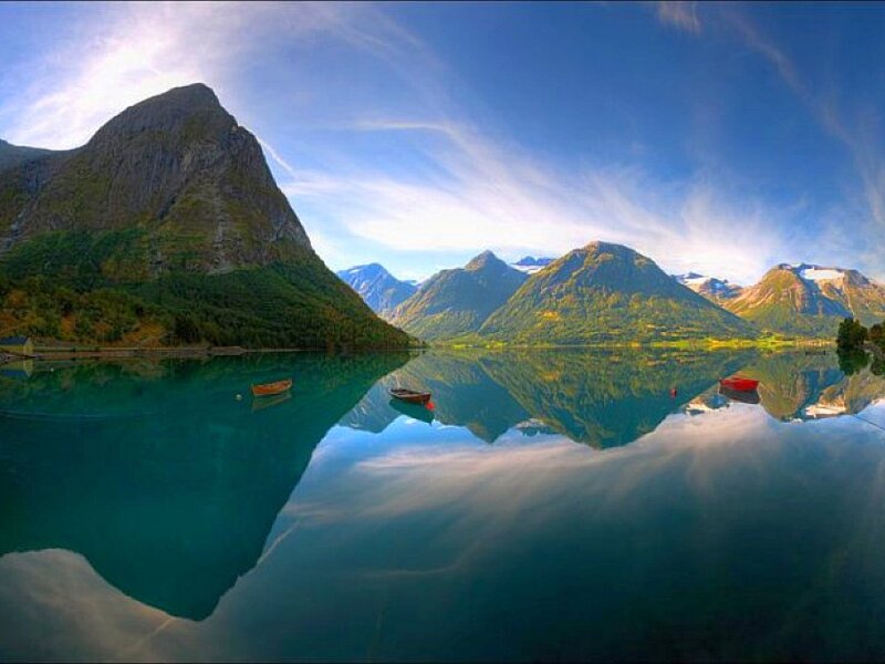 mountain lake reflection