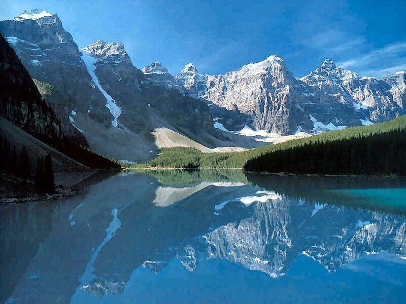 Mountain lake reflection