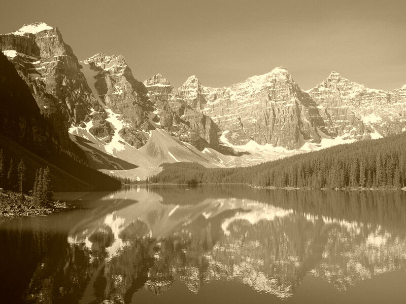 Mountain lake reflection