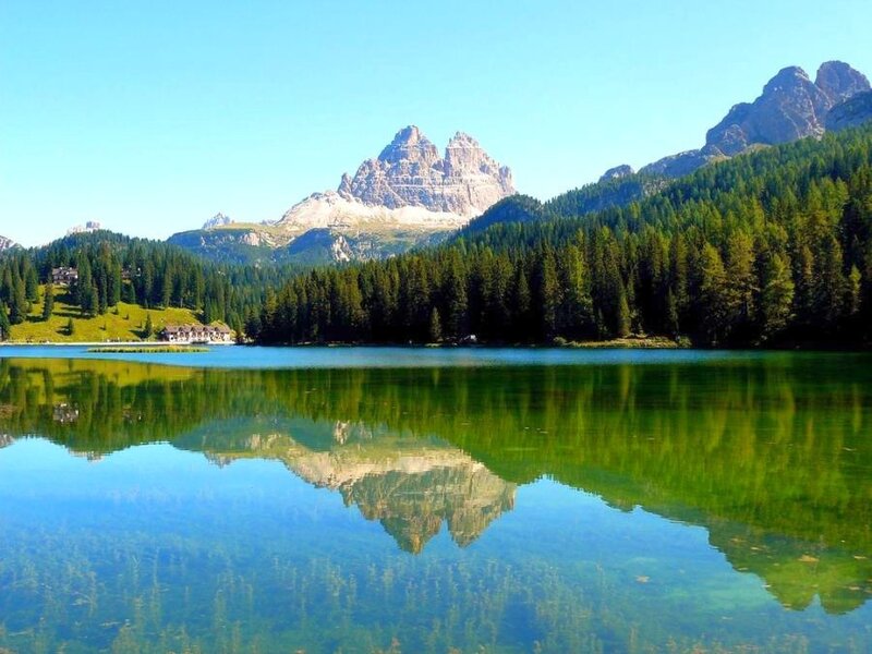 Mountain lake reflection