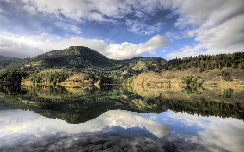 Mountain lake reflection