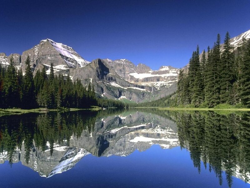 Mountain lake reflection