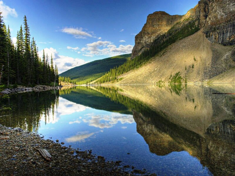 Mountain lake reflection