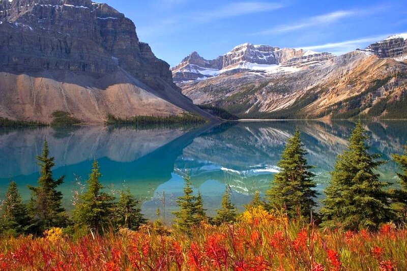 Mountain lake reflection