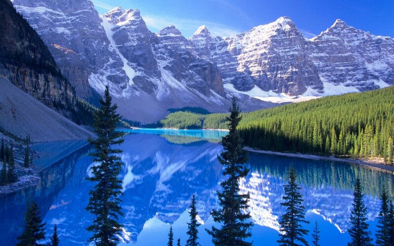 Mountain lake reflection