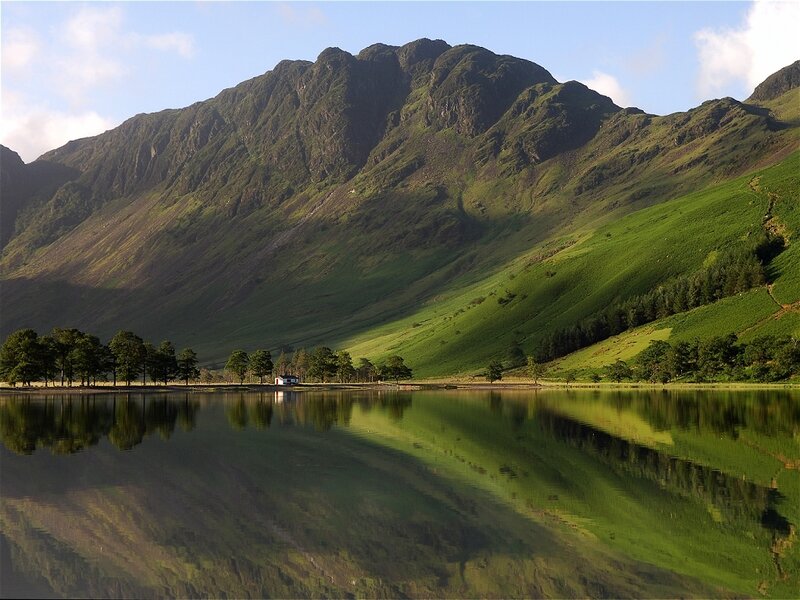 Mountain lake reflection