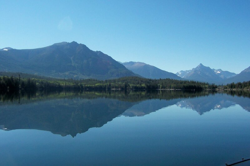 Mountain lake reflection