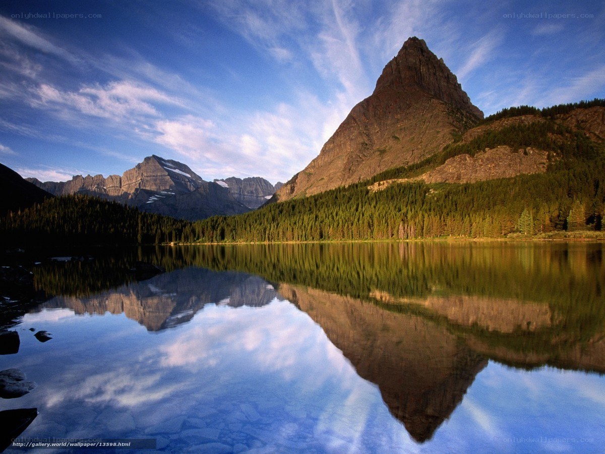 Mountain lake reflection