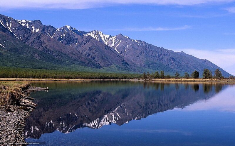 Mountain lake reflection