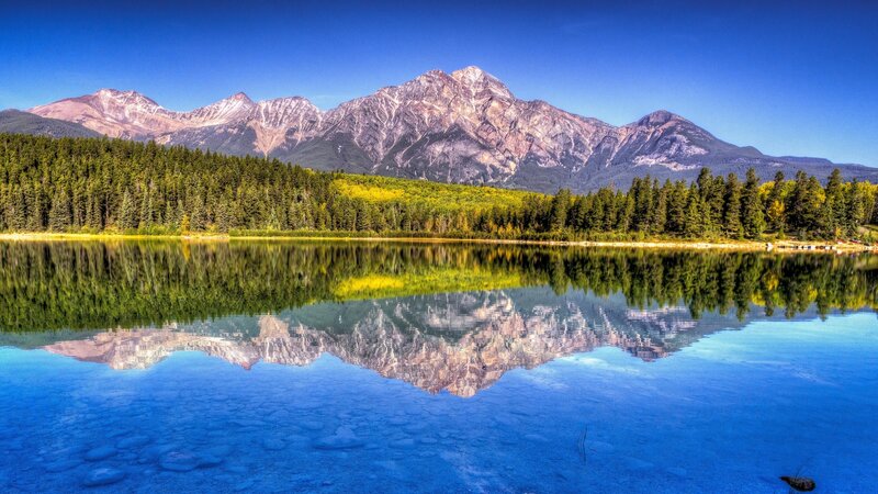 Mountain lake reflection