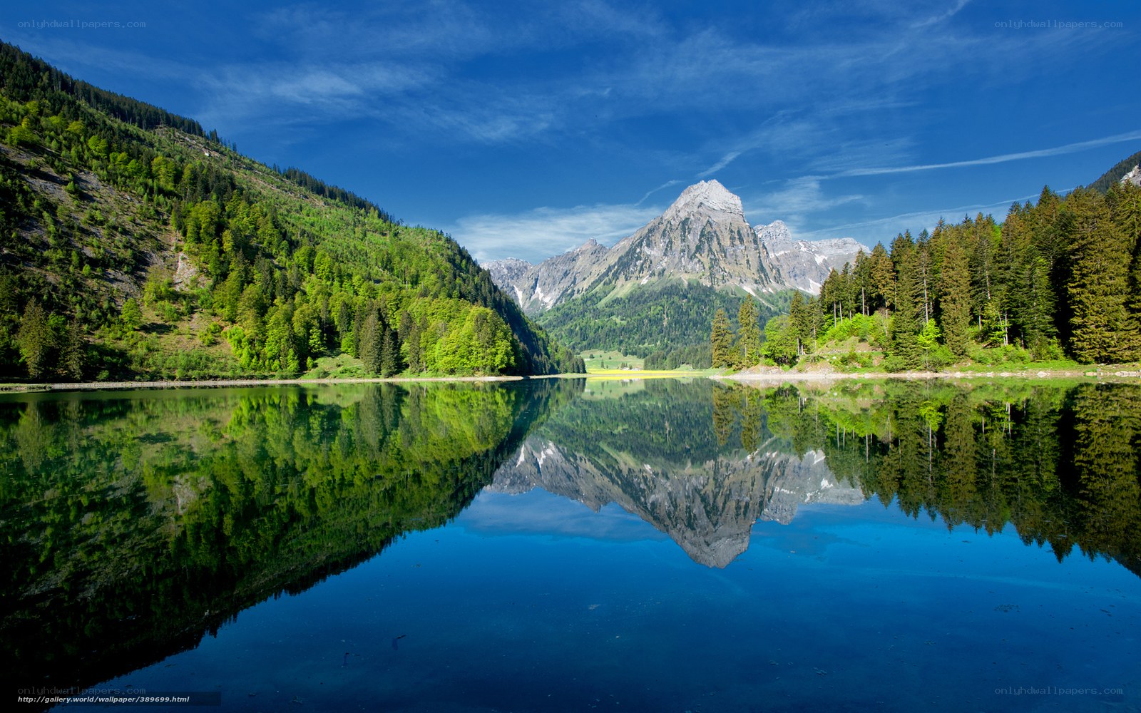 Mountain lake reflection