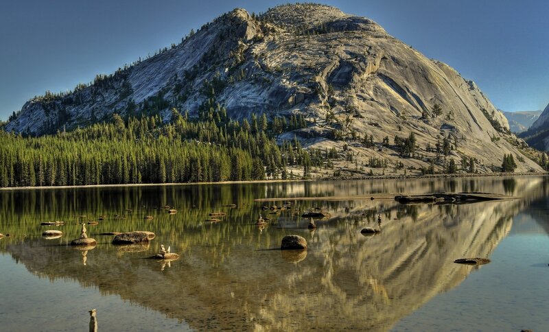 Mountain lake reflection