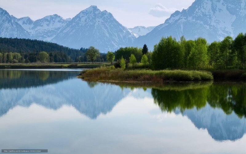 Mountain lake reflection