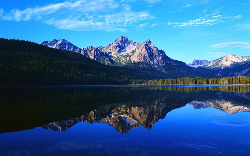 Mountain lake reflection