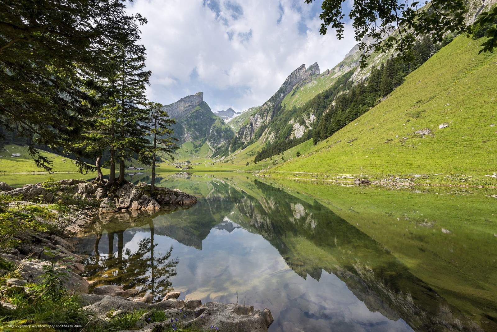 Mountain lake reflection