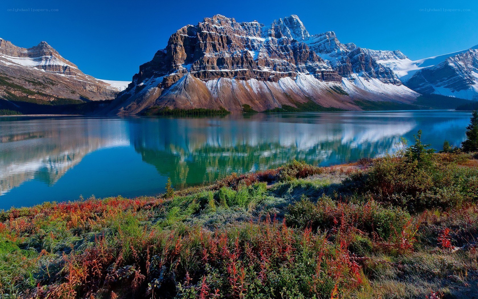 Mountain lake reflection