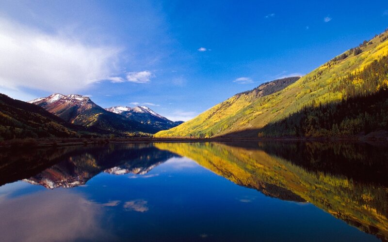 Mountain Lake Reflection — Autumn, Photograph