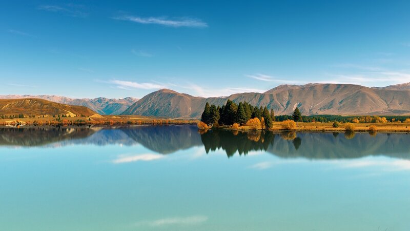 Mountain Lake Reflection — Autumn, Trees