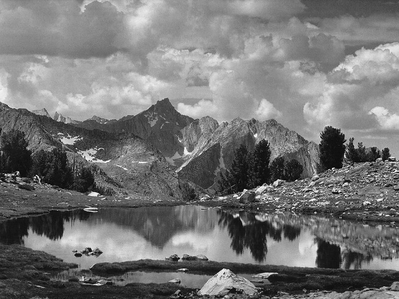 Mountain Lake Reflection — Black, Dramatic, Photograph