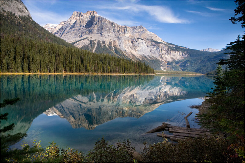 Mountain Lake Reflection — Blue, Serene, Afternoon, Photograph, Forest, Trees