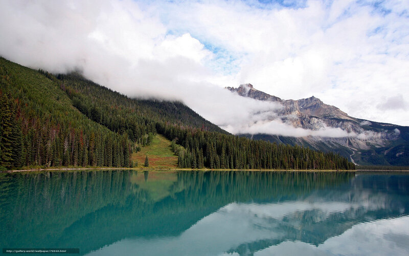 Mountain Lake Reflection — Blue, Serene, Morning, Photograph, Forest