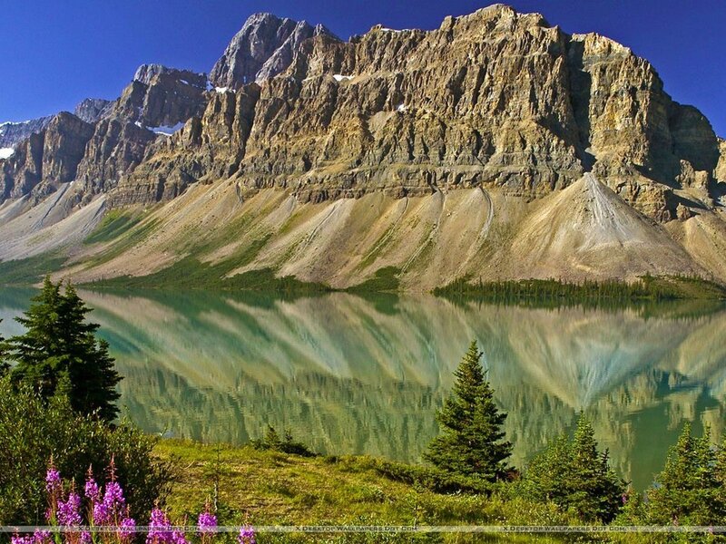 Mountain Lake Reflection — Blue, Serene, Summer, Photograph, Trees