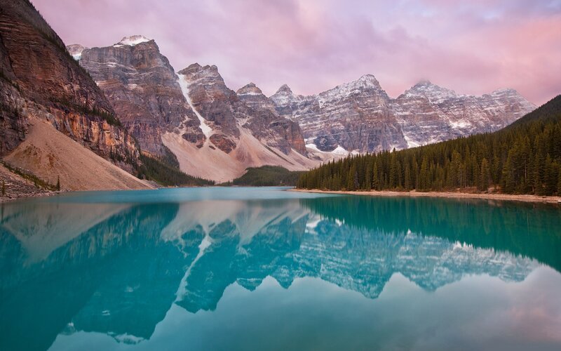 Mountain Lake Reflection — Blue, Sunset