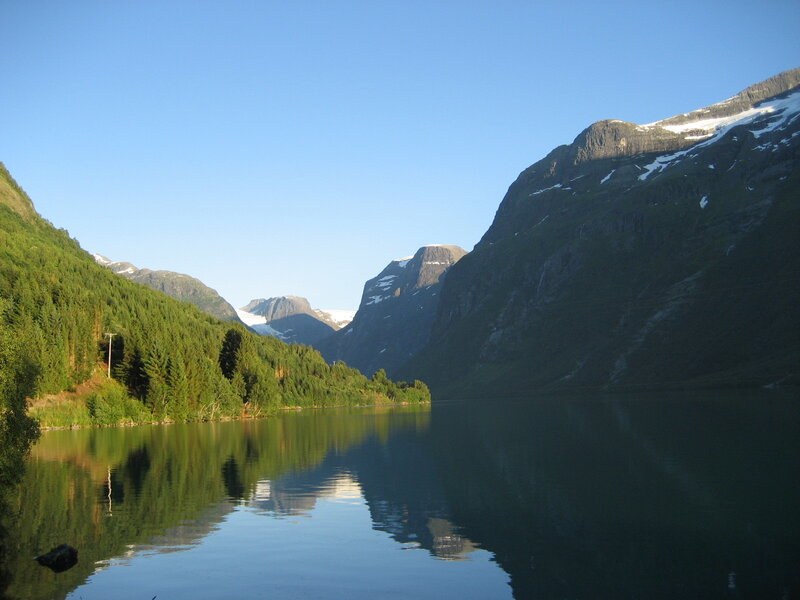 Mountain Lake Reflection — Blue