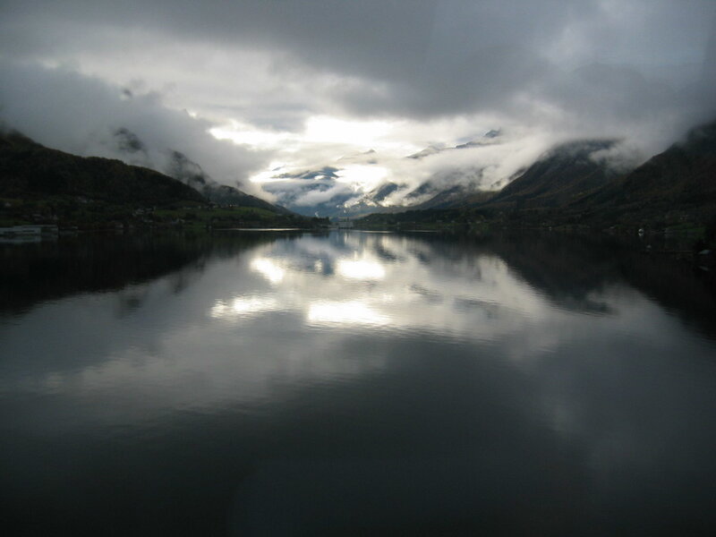 Mountain Lake Reflection — Gray