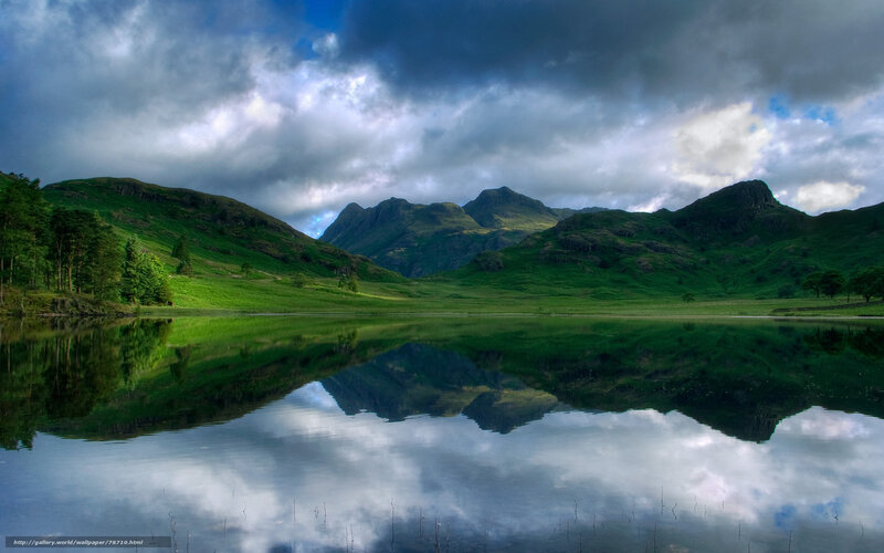 Mountain Lake Reflection — Green, Dramatic, Afternoon, Photograph