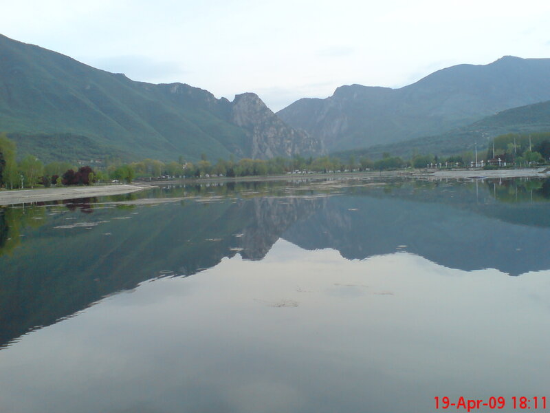 Mountain Lake Reflection — Green, Serene, Spring