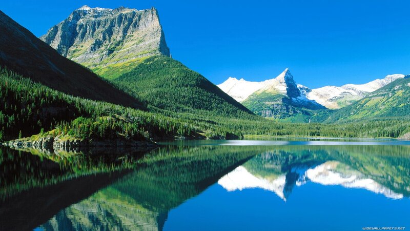 Mountain Lake Reflection — Mountains, Forest