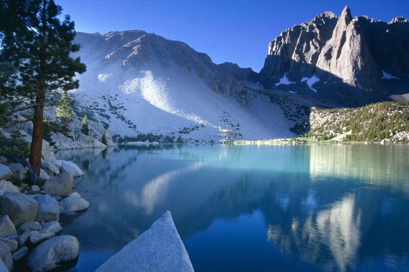 Mountain Lake Reflection — Rocks, Green