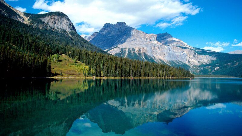 Mountain Lake Reflection — Sky, Green