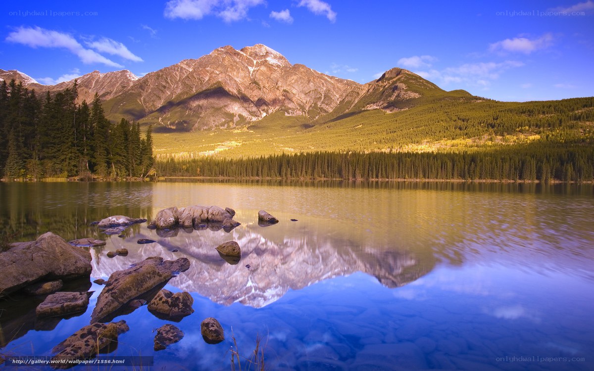 Mountain lake reflection