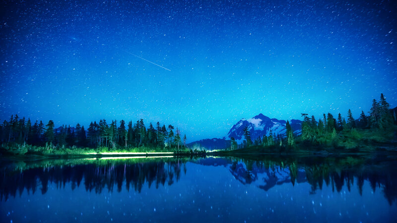 Mountain Lake under Stars