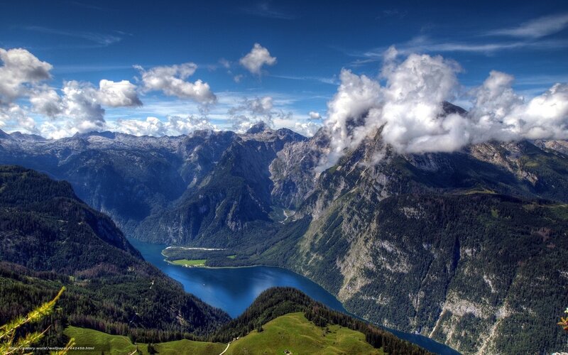 Mountain Lake Valley — Blue, Dramatic, Afternoon, Photograph, Clouds