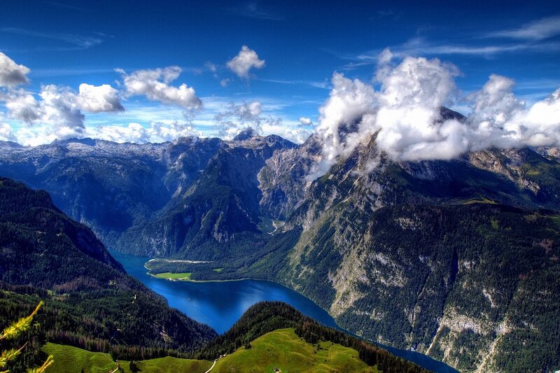 Mountain Lake Valley — Blue, Dramatic, Afternoon, Photograph, Mountains
