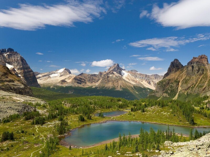 Mountain Lake Valley — Blue, Serene, Afternoon, Photograph, Mountains, Lakes, Forests