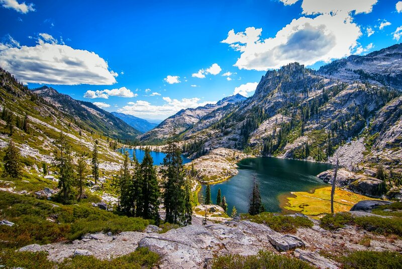 Mountain Lake Valley — Blue, Serene, Afternoon, Photograph, Mountains, Trees
