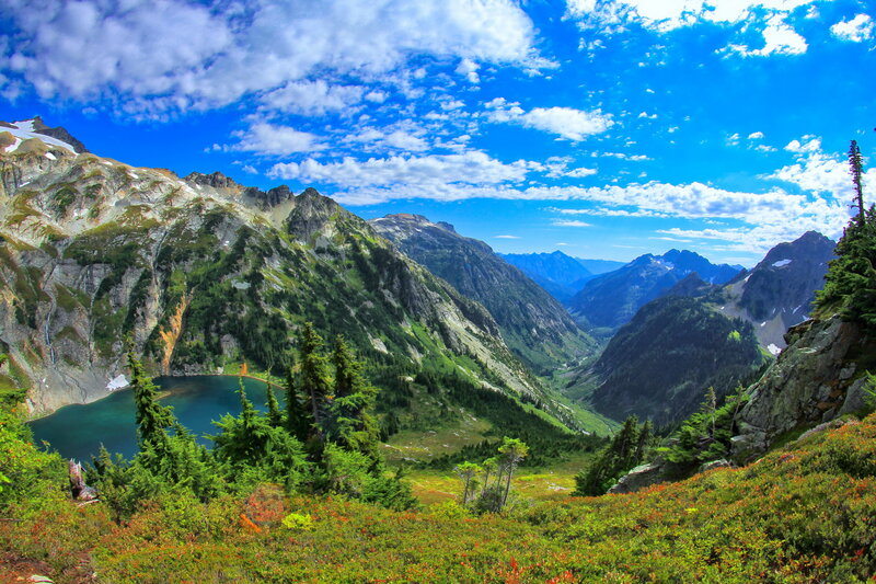 Mountain Lake Valley — Blue, Serene, Summer, Photograph