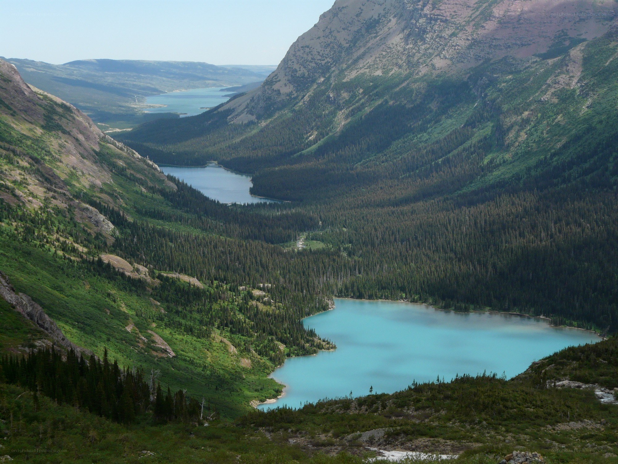 Mountain lake valley landscape