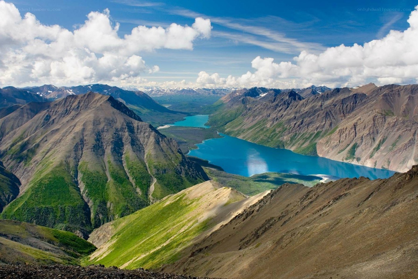 Mountain lake valley landscape