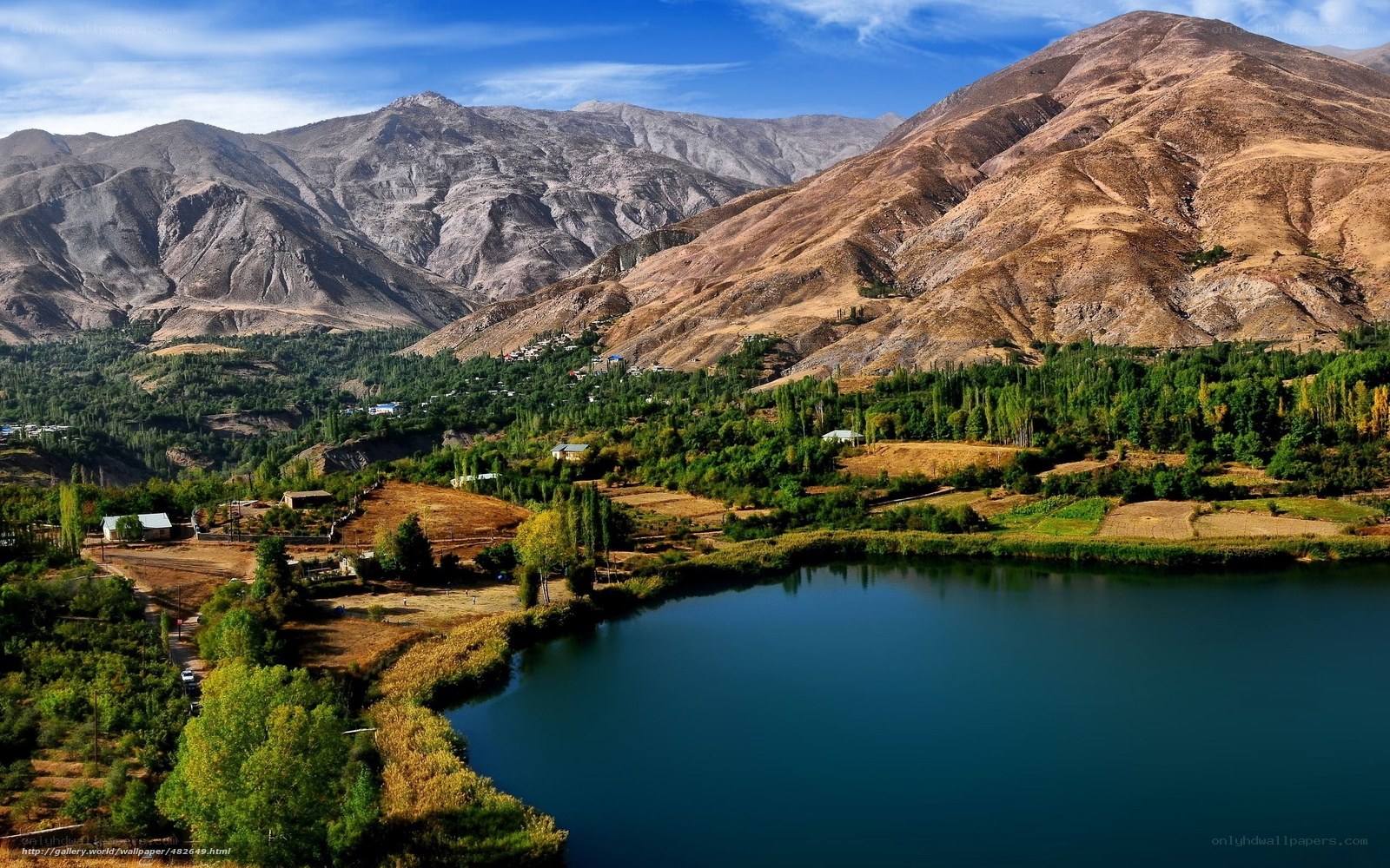Mountain lake valley landscape