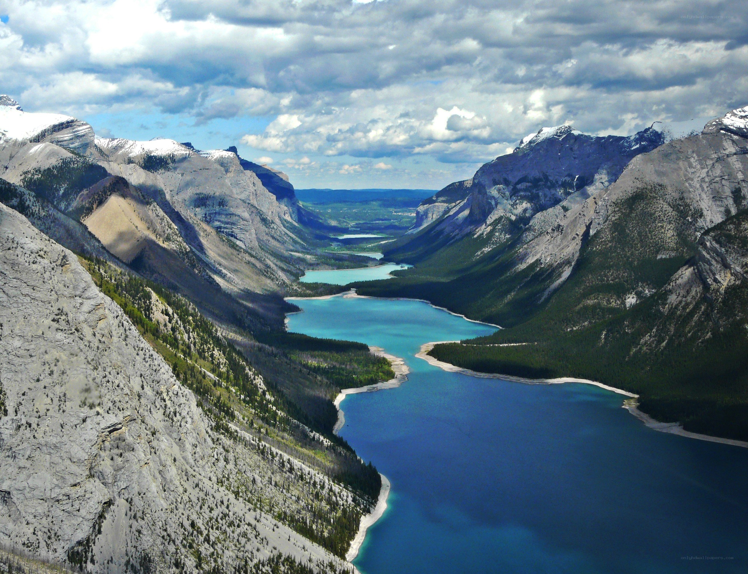 Mountain lake valley view